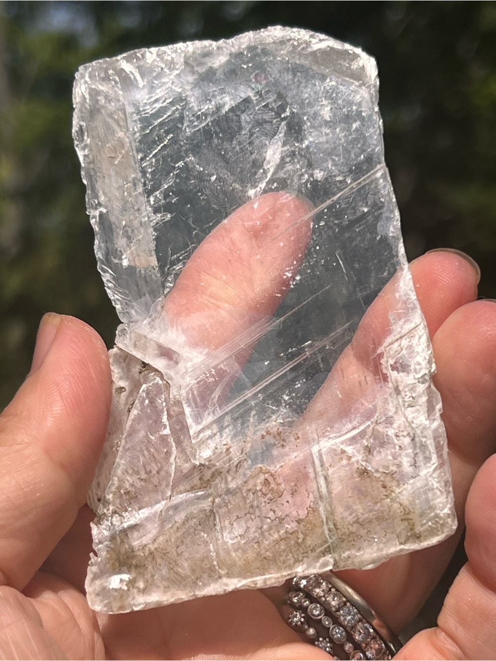 Selenite (6) slab with stand | crystal